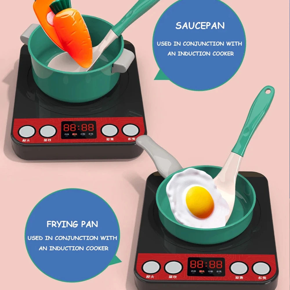 Kids Kitchen Toys Set 92/69/59 PCS Play Food with Pots Pans & Utensils Small Pretend Cooking Toys for Toddlers Girls Boys Gift