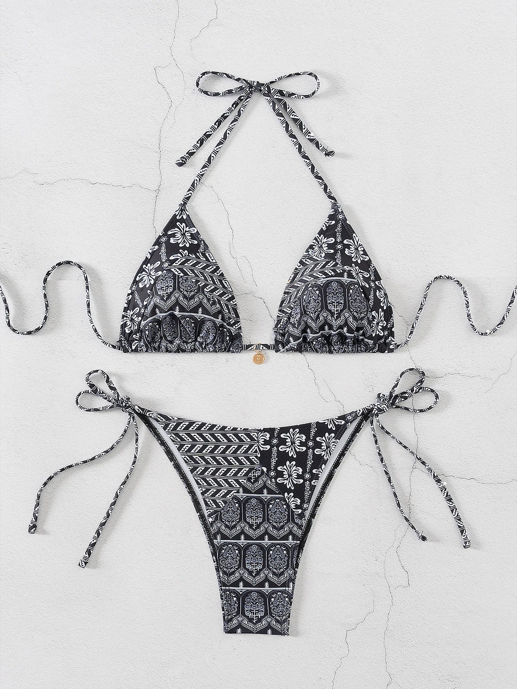 "2026 New Triangle Bikini Set - Floral Print Push Up Swimsuit & Brazilian Bottoms"