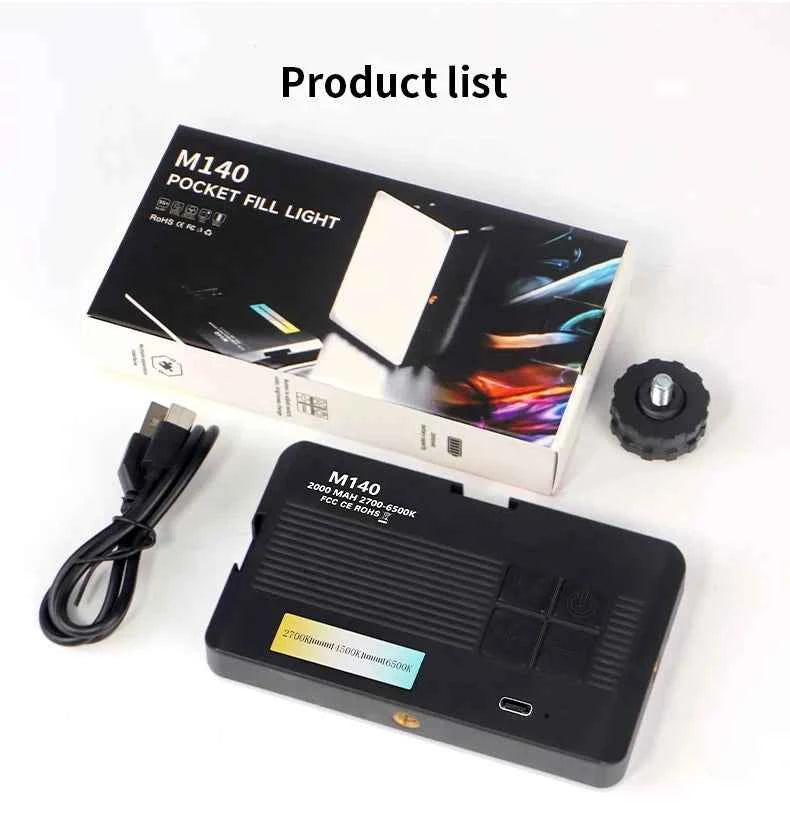 Rechargeable LED fill light 3 color temperature modes portable pocket light For cell phones laptops makeup youtube selfie videos