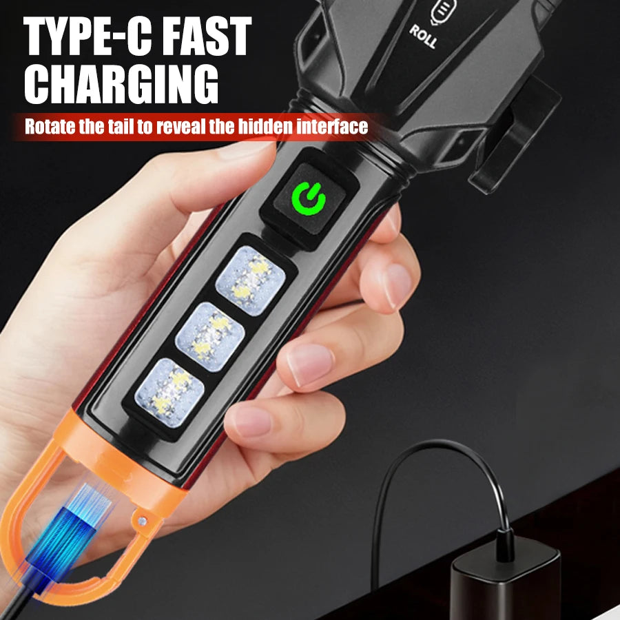 Tactical Led  Flashlight for Emergency Defense,with Safety Hammer, Seatbelt Cutter & Strobe Mode for Emergency Survival & Safety
