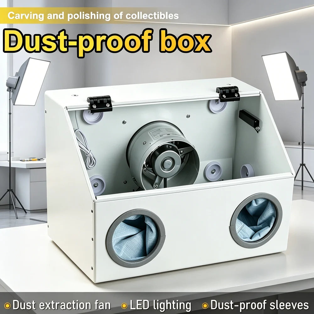 220V Grinding Dust Box Metal Structure Dust Box Ventilation Fan Dust Extraction Box for Craft Work Sanding Polishing