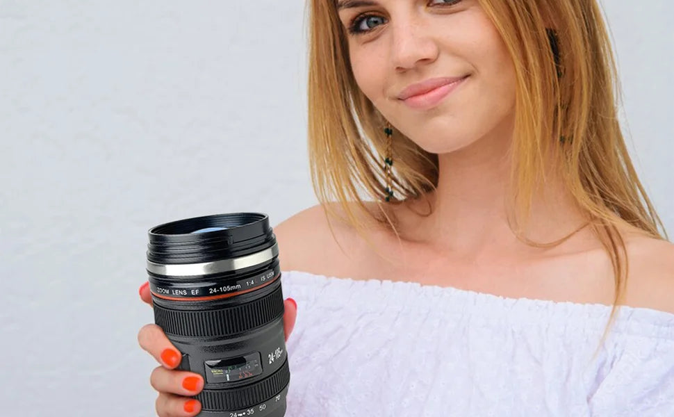 Coffee Mug Thermal  Camera Len Cup Tnsulated Water Bottle  Stainless Steel Tumbler Leakproof Vacuum Flasks for Camping Drinkware