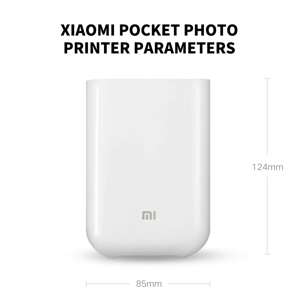 MIJIA AR Printer 300dpi Portable Photo Mini Pocket With DIY Share Picture Printer，case or Photo Paper，Work With Mihome APP