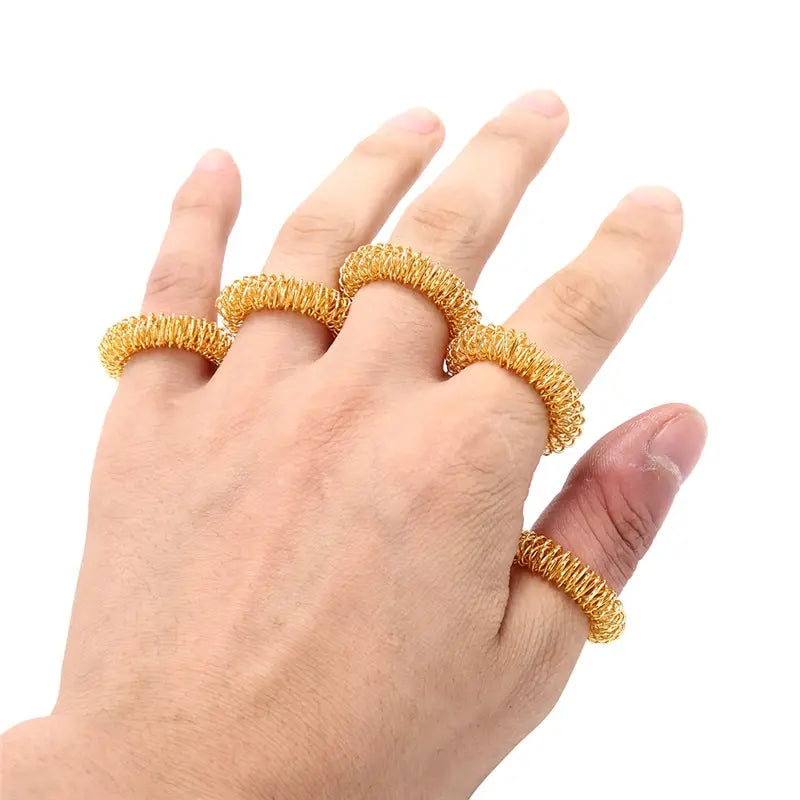 NEW Finger Massage Ring Acupuncture Ring Health Care Body Massager Relax Hand Massage Tool 5pcs/Lot