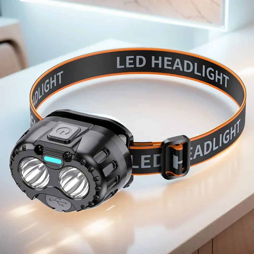 Emergency Head Flashlight Motion Sensor LED Forehead Flashlight USB Charging 250LM XPE LED Headlamp for Outdoor Fishing
