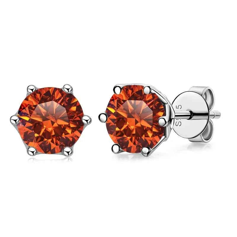 JoyceJelly 1/2/4CT VVS D Color Moissanite Russian Cut 8H8A Lab Diamond Stud Earrings For Women S925 Sterling Silver Fine Jewelry