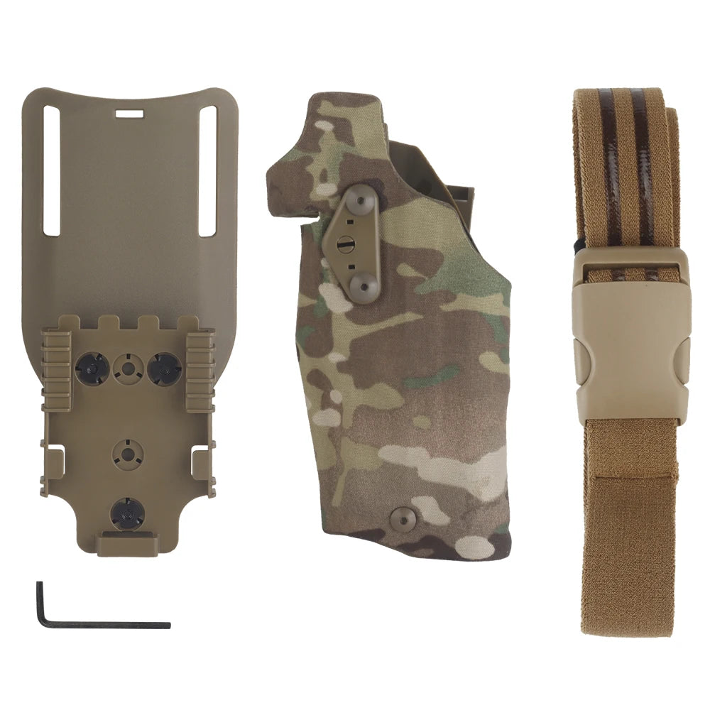 Tactical Gun Holster Glock17 Gen4 with X300 X300U Flashlight Quick Release Drop Leg Holsters Right Left Hand Pistol Gun Carry