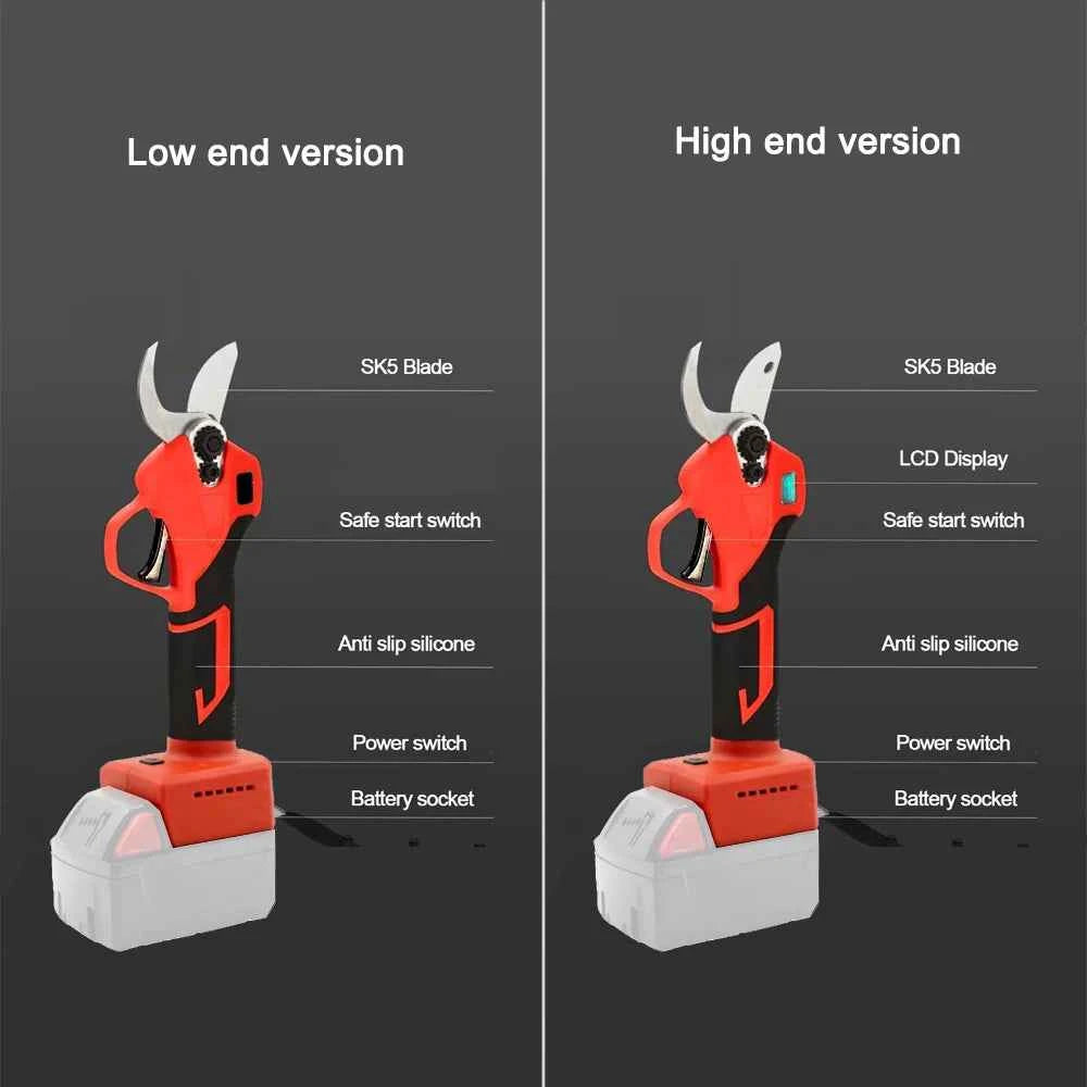 Brushless Electric Pruning Shears Garden Tools Pruner 0/1 LED Screen Cordless Fruit Tree Scissors For Milwaukee 18V Battery Pin