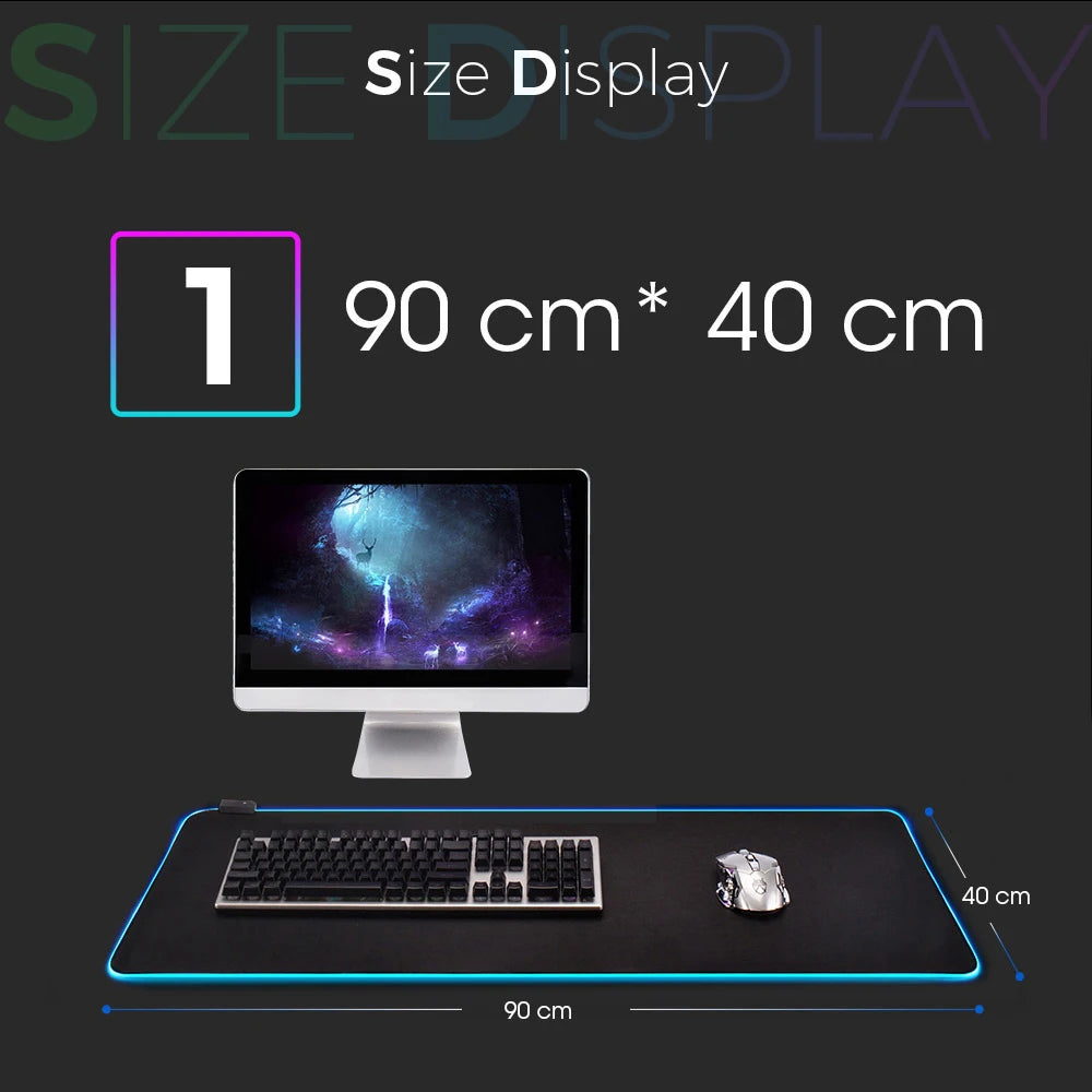 RGB LED D-dragon B-ball Mouse Pads Desk Mat Protector Gaming Mousepad Office Table Decor Keyboard Long Pad Computer Gamer Mats