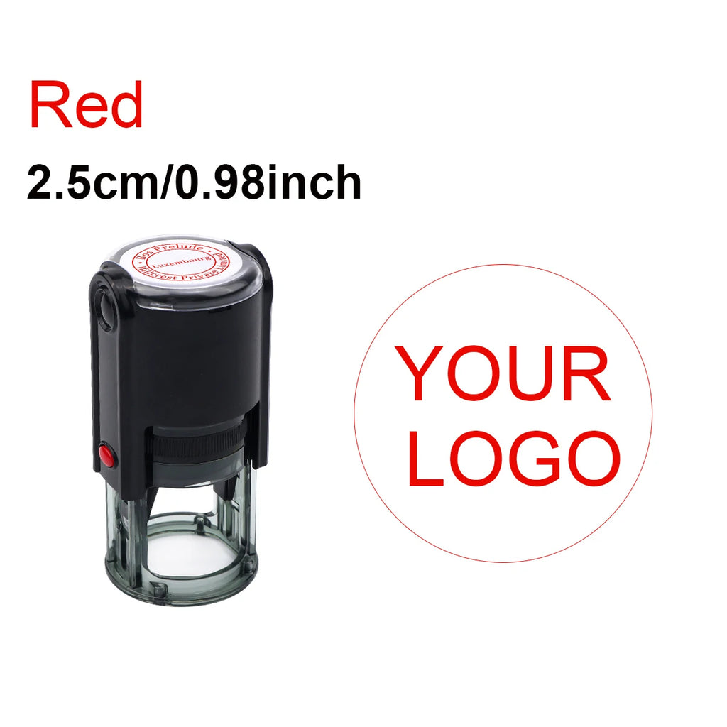 Custom Name Stamp with 24 Cute Designs-Personalized 25mm Self-Inking Stamp for Back-to-School, arty Favors,Gifts Durable Plastic