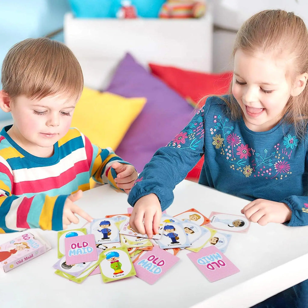 [Kids Card Games]Go Fish, Old Maid, Memory Match and Crazy 8s for Kids 4-8, Fun Toddler Card Games for Family Game Party Games