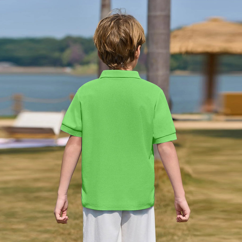 Polo Shirts Kids Basic Simple School Student Uniforms Class Uniforms Cultural Shirts Quick-Drying Turn-Down Collar for 6-11years