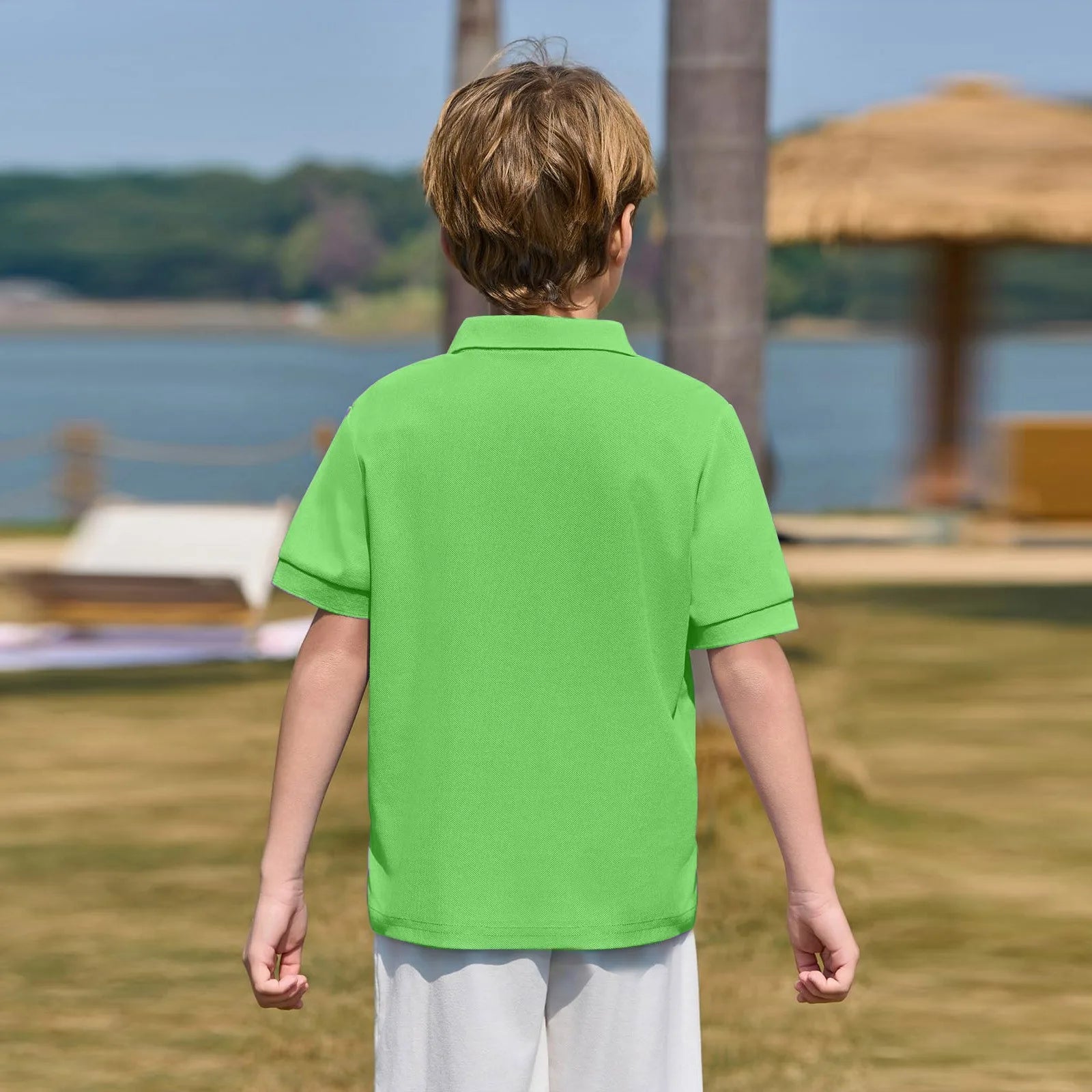 Polo Shirts Kids Basic Simple School Student Uniforms Class Uniforms Cultural Shirts Quick-Drying Turn-Down Collar for 6-11years