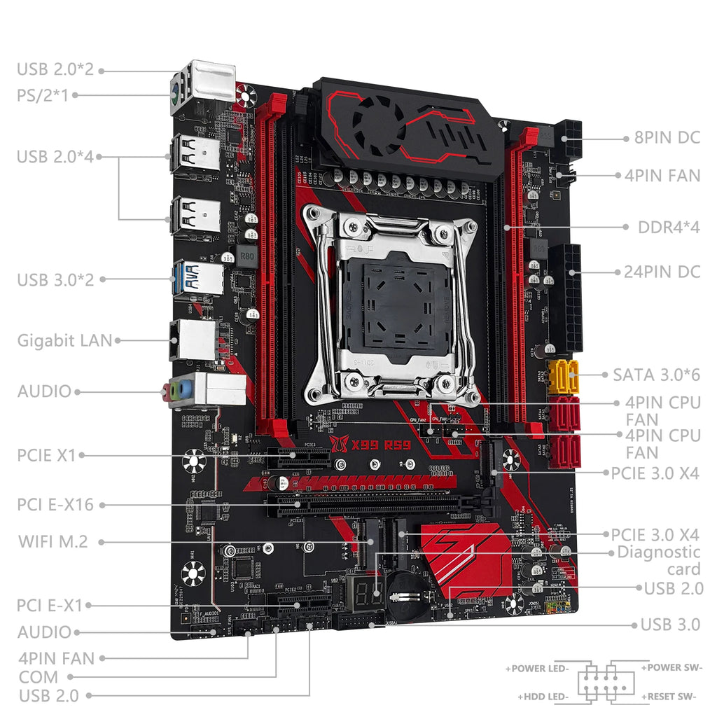 MACHINIST X99 RS9 Motherboard Optional Xeon E5 2650 V4 CPU LGA 2011-3 Kit And 16GB ECC DDR4 RAM Set NVME/SATA M.2 USB 3.0