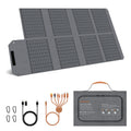 MHPOWOS 80W Foldable Solar Panel, Portable Power Supply with 4 Ports (DC/USB-C/2xUSB-A) & 7-in-1 Connector for Emergency Backup