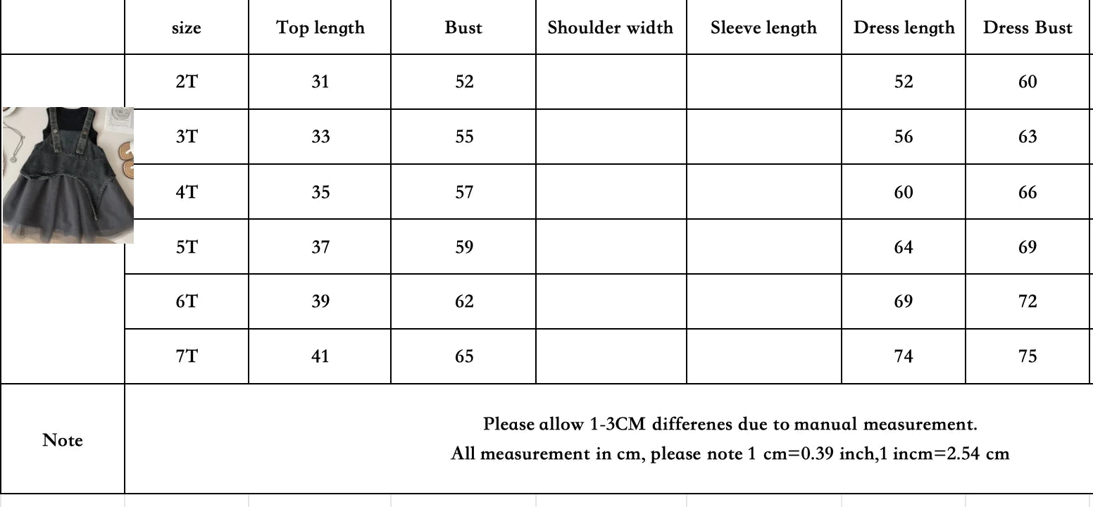Summer Girls Clothes Sets Sleeveless T-shirt+Denim Mesh Dress Korean Kids Clothing Children Casual Clothes Suits 2 3 4 5 6 7Yrs