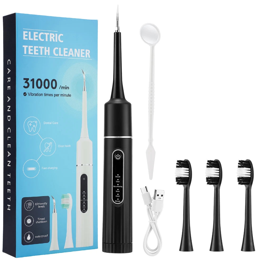 Electric Tooth Cleaner Waterproof Toothbrush Sonic Vibration Dental Scaler Plaque Calculus Tartar Remover Teeth Cleaning Tools