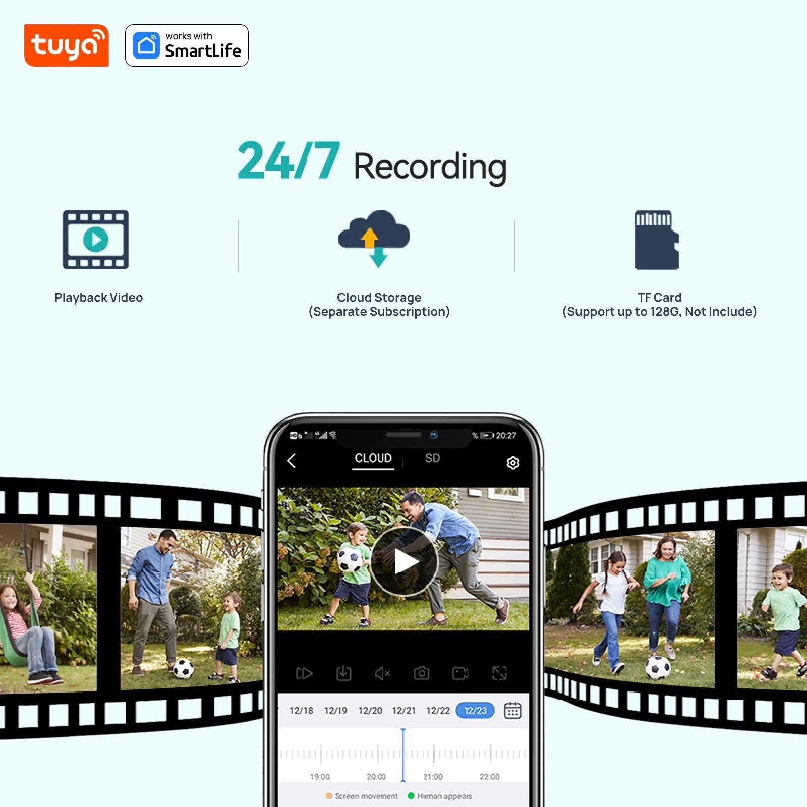 Tuya Smart E27 Security Camera 2.4G 3MP HD for Home,Baby/Elder/Pet Camera 100-240V W/Phone App,Color Night Vision 2-Way Audio