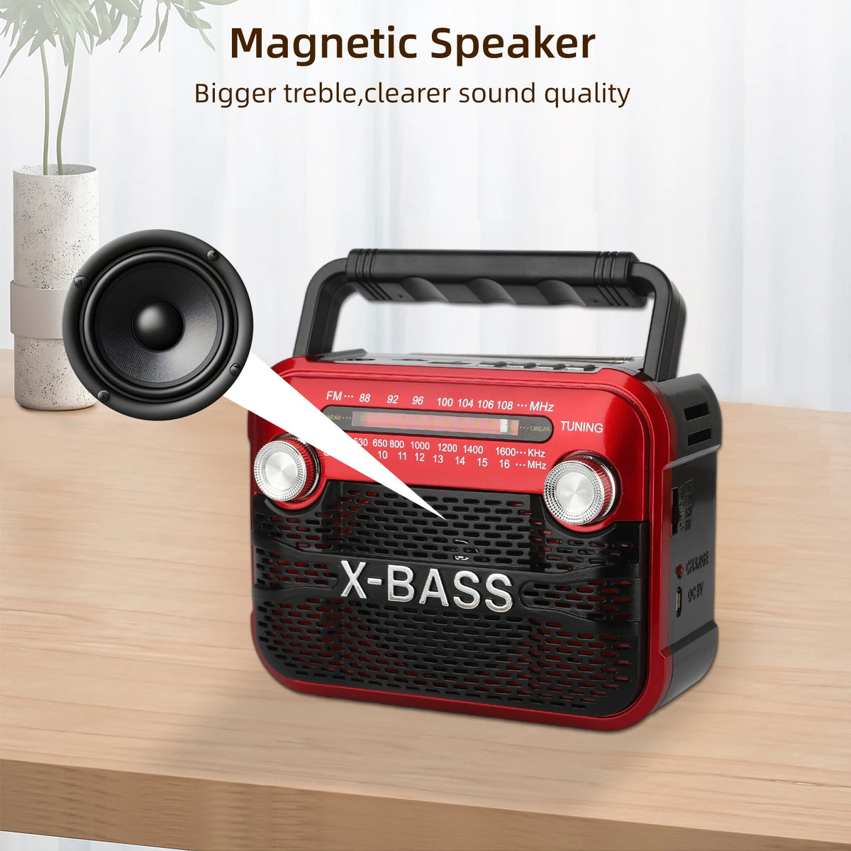Portable Bluetooth Radio With USB, TF Card And FM AM SW