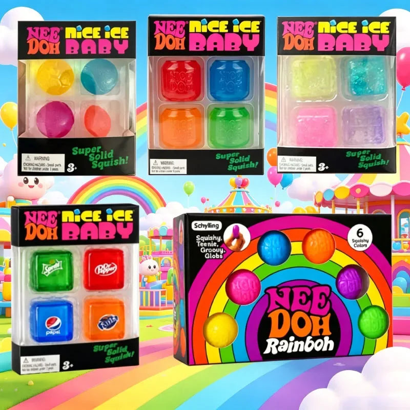 Squishy Schylling NeeDoh Nice Cube Sensory Squeeze Toy Super Squishy Stress Relief Anxiety Sensory Tool Stress Reliever Toys