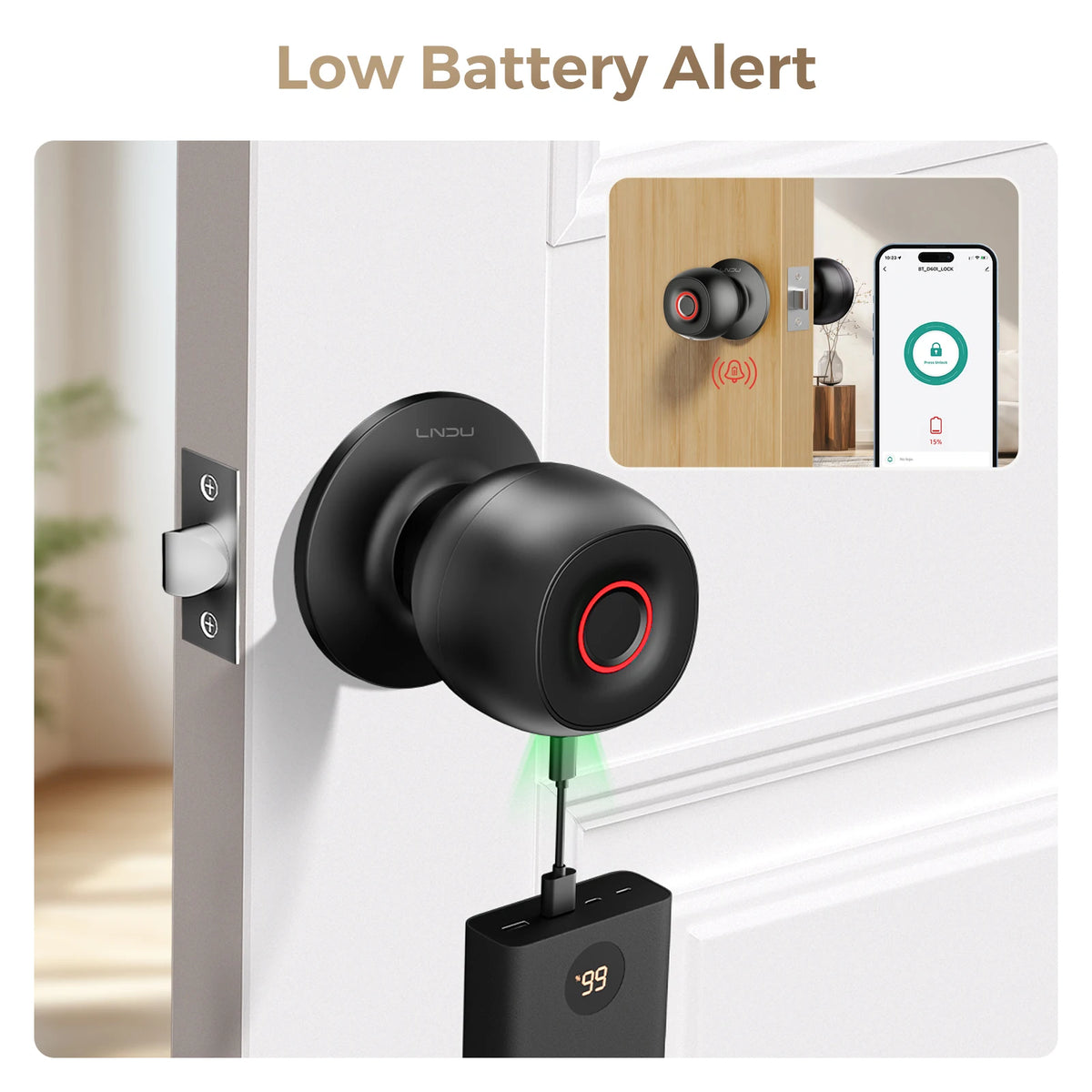 Bluetooth Fingerprint Smart Door Lock With App Control