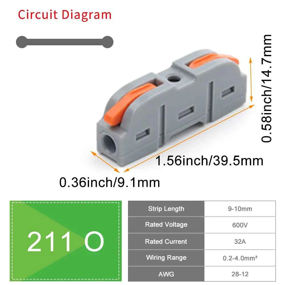 10/50 PCS Universal Compact Mini Fast Wire Connectors Lever Nut Crimp Splitter Electrical Conductors Push-in Home Terminal Block