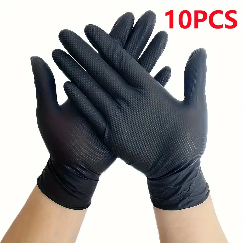 8Mil Super Duty Orange Nitrile Gloves Disposable Diamond Textured Safety Protective Work Gloves Auto Mechanic Industrial Gloves