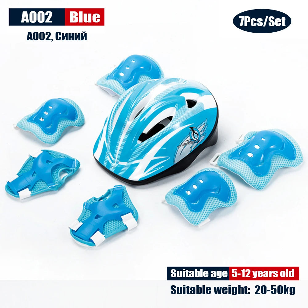 Kids Adjustable Helmet Protective Gear Set Sports Knee Elbow Wrist Pads for Children Boys Girls Bike Skateboard Scooter Roller