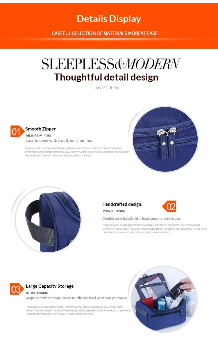 HOMEFISH Men's multifunctional travel storage bag, toiletries pillowcase, hand-held toiletries bag