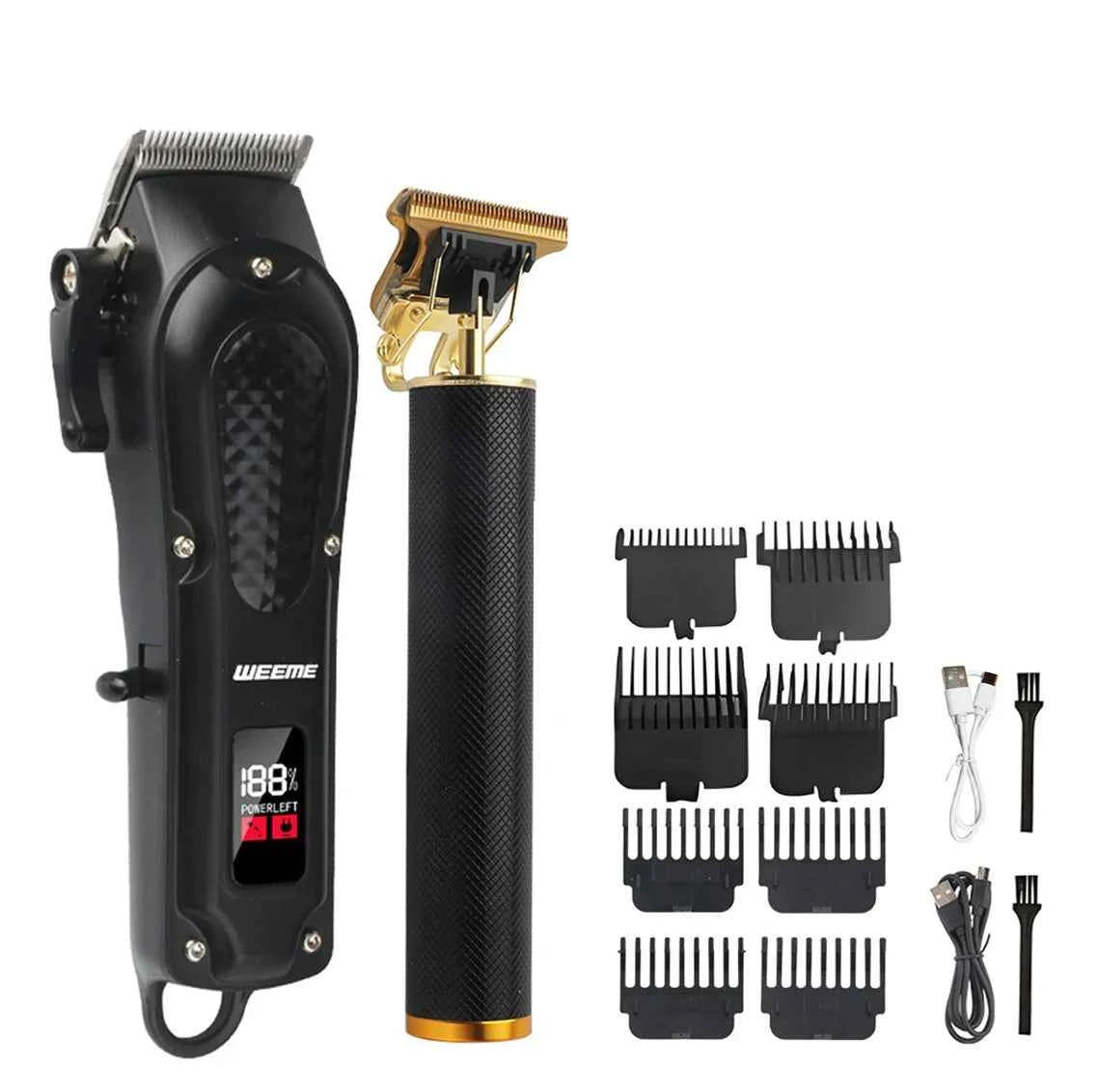 T9 Vintage Men's Electric Hair Clipper Beard Trimmer/Rechargeable Hair Cutting Machine With Nose Hair Trimmer Kit Boyfriend Gift