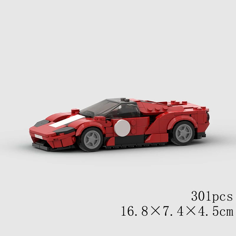 MOC Car Speed RX7 AE86 Chiron R8 Creative Racing Vehicle Model Building Block Super Race brick City Rally Sport Toy Technical