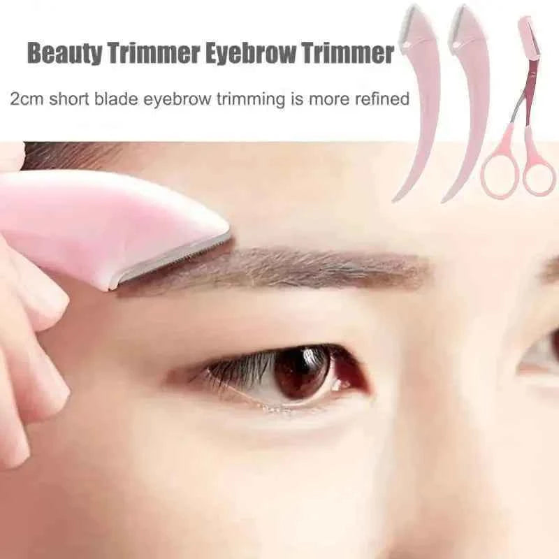 Complete Eyebrow Grooming Kit with Precision Trimmer Razor and Scissors Comb Set Easy-to-Use Beauty Tools for Novice Users