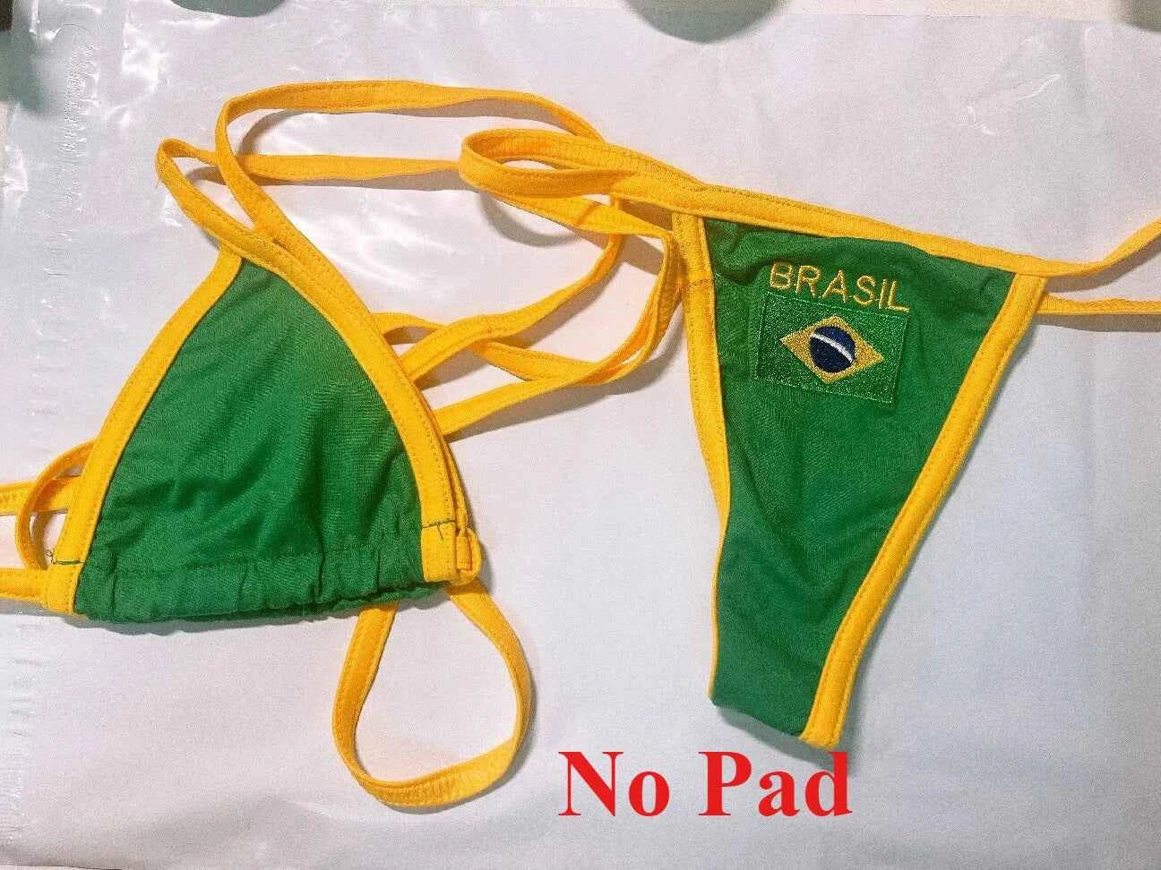 Brazilian Swimsuit Women's Sexy 2 Pieces Mini Bikini Set Triangle Halter Backless Thong Beach Bathing Suit Summer 2025 New Style