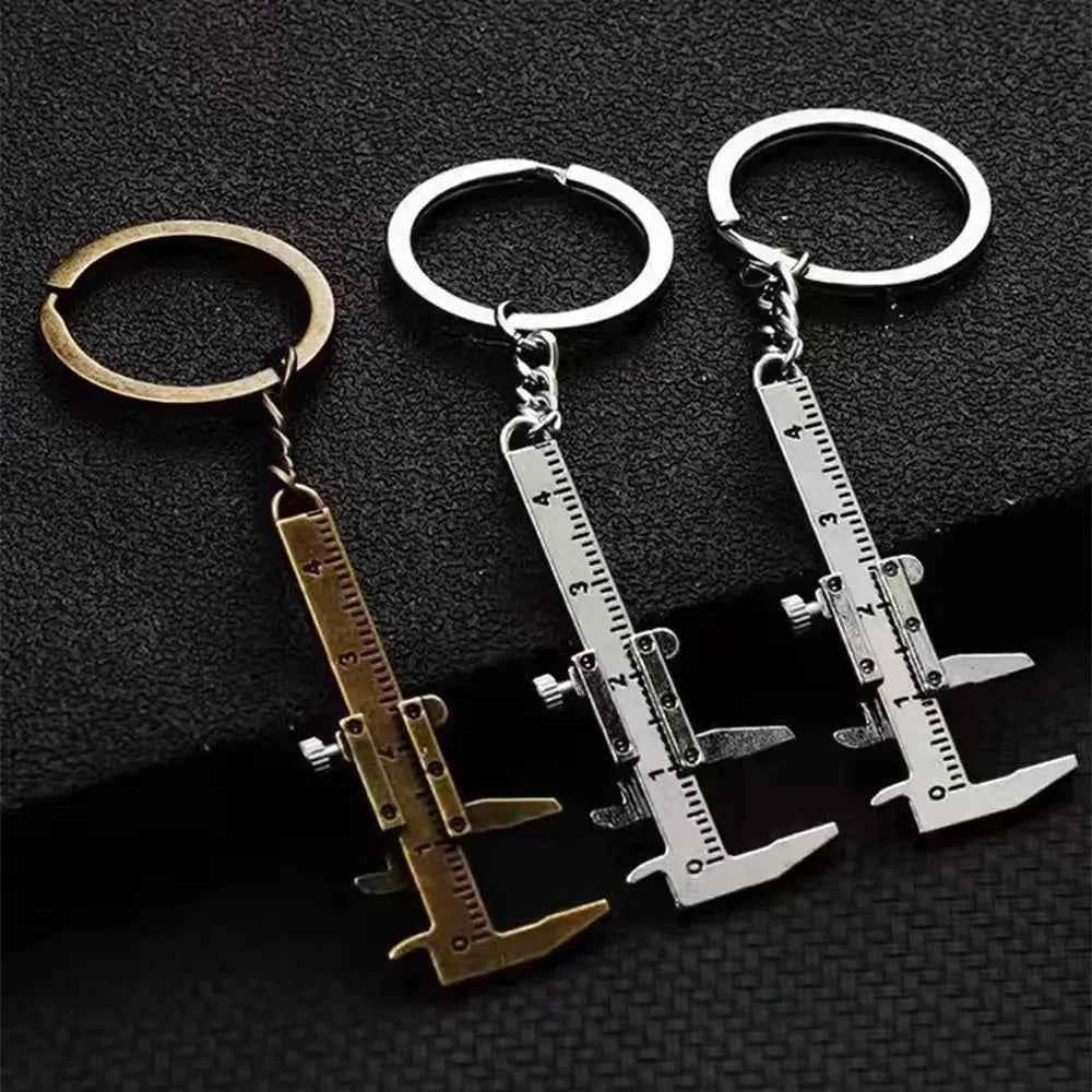 Mini Vernier Caliper Pocket Key Chain Keyring Ornaments Small 3D Movable Precision Measure Tool Accessories Slider Ruler Alloy