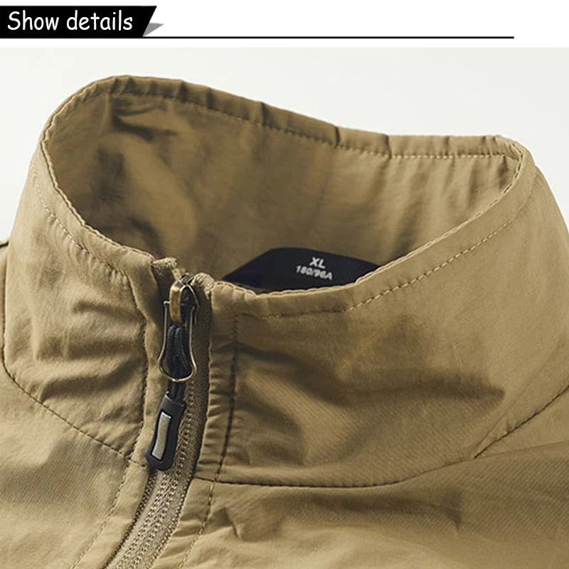 2024 Summer Men Sleeveless Fishing Tool Webbed Breathable Vest Men Many Pocket Outdoors Camping Thin Lightweight Loose Vest Male