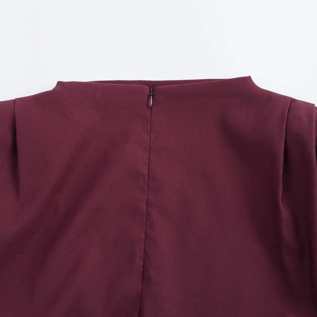 Fashion Shoulderless Top European American Style Simple Pleated Decorative New Top