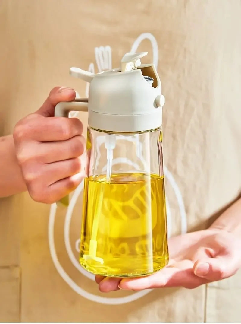 Olive Oil Spray Bottle for Oil Bottle Pouring for Cooking Oil Spices Camping Dispenser with Automatic Lid Spice Shaker