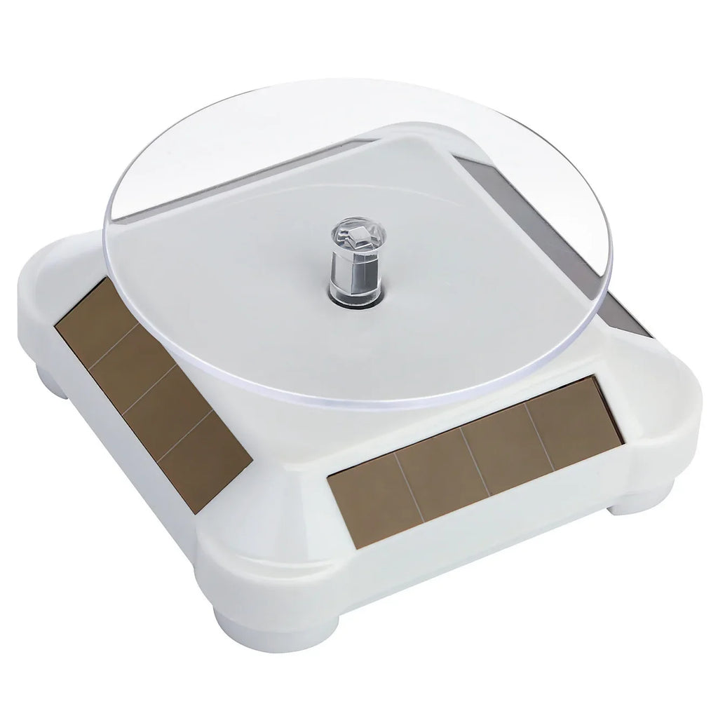 Solar Showcase 360 Automatic Rotating Turntable Jewelry Organizer Jade Ware Necklace Bracelet Watch Phone Display Stand