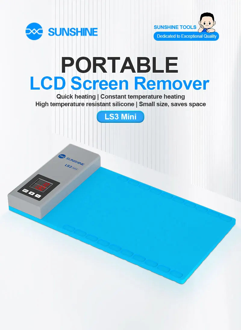 SUNSHINE LS3-Mini LCD Screen Separator Heating Table Separation Pad for Mobile Phone and Tablet Repair Screen Disassembly Tool