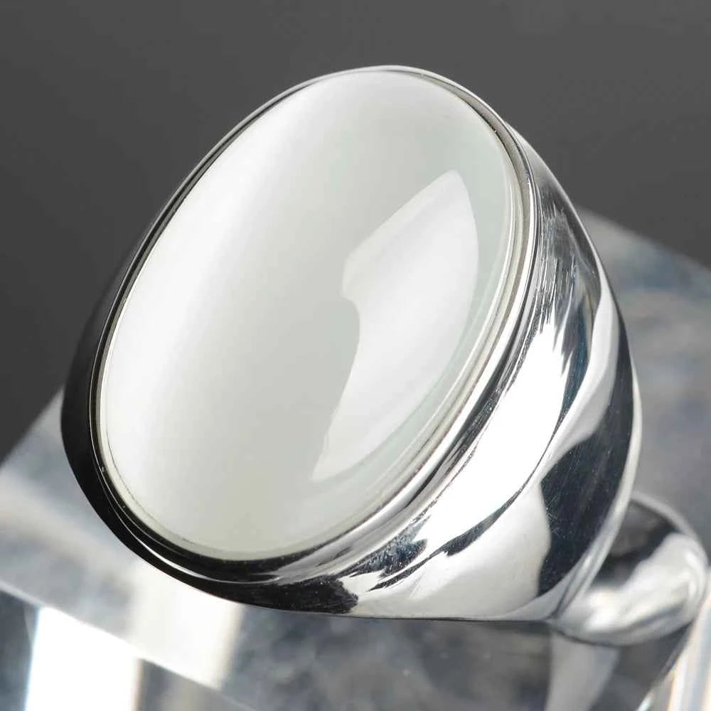 925 Silver Color Luxury Black Stone Ring Stainless Steel Wedding Rings for Men Female Party Jewelry Fashion Accessories Gifts