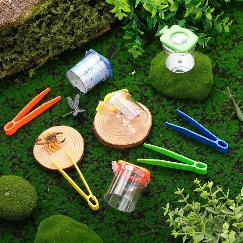 Kids 8-in-1 Insect Collecting Kit, Comes with Tools & Observation Box for outdoor nature exploration