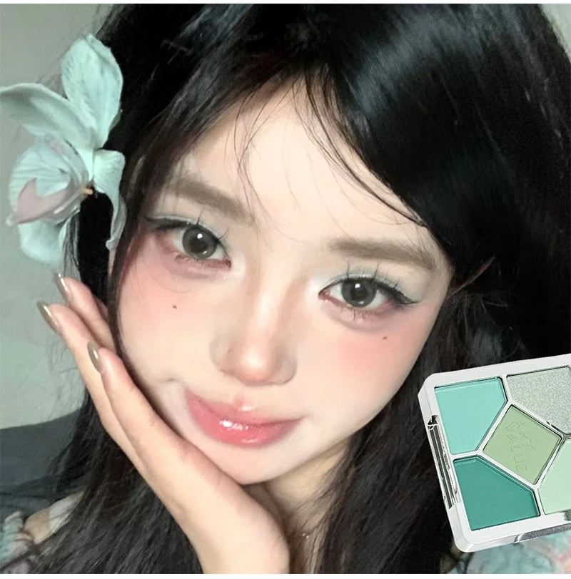 5 Colors Eyeshadow Palette Purple Glitter Pearlescent Matte Eye Shadow Shimmer Makeup Long Lasting Women Beauty Eye Cosmetics