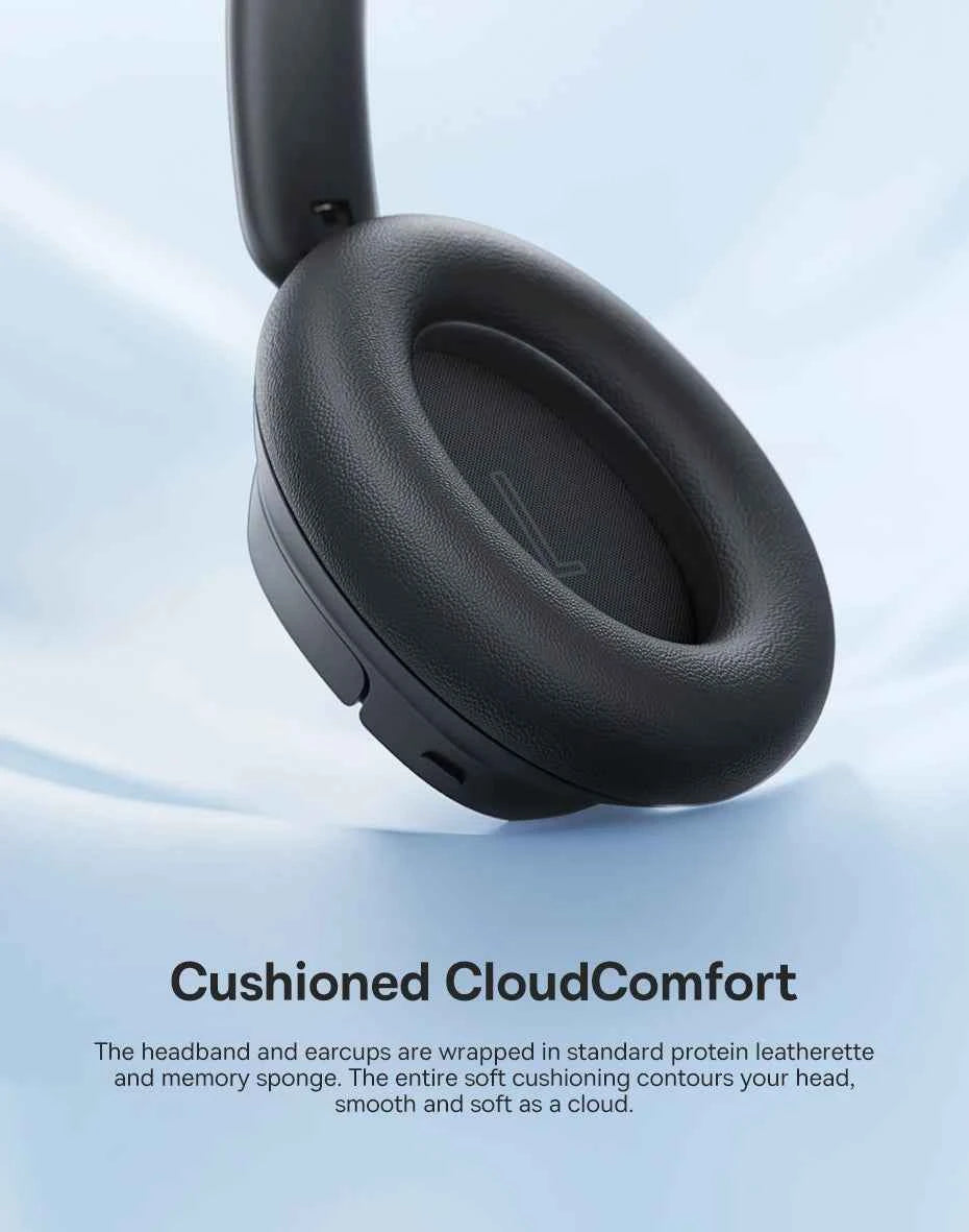 Baseus Bass EH10 NC Wireless Headphones Bluetooth 6.0 Noise Canceling 45dB Over Ear HeadsetSpatial Audio Earphone 80H Time