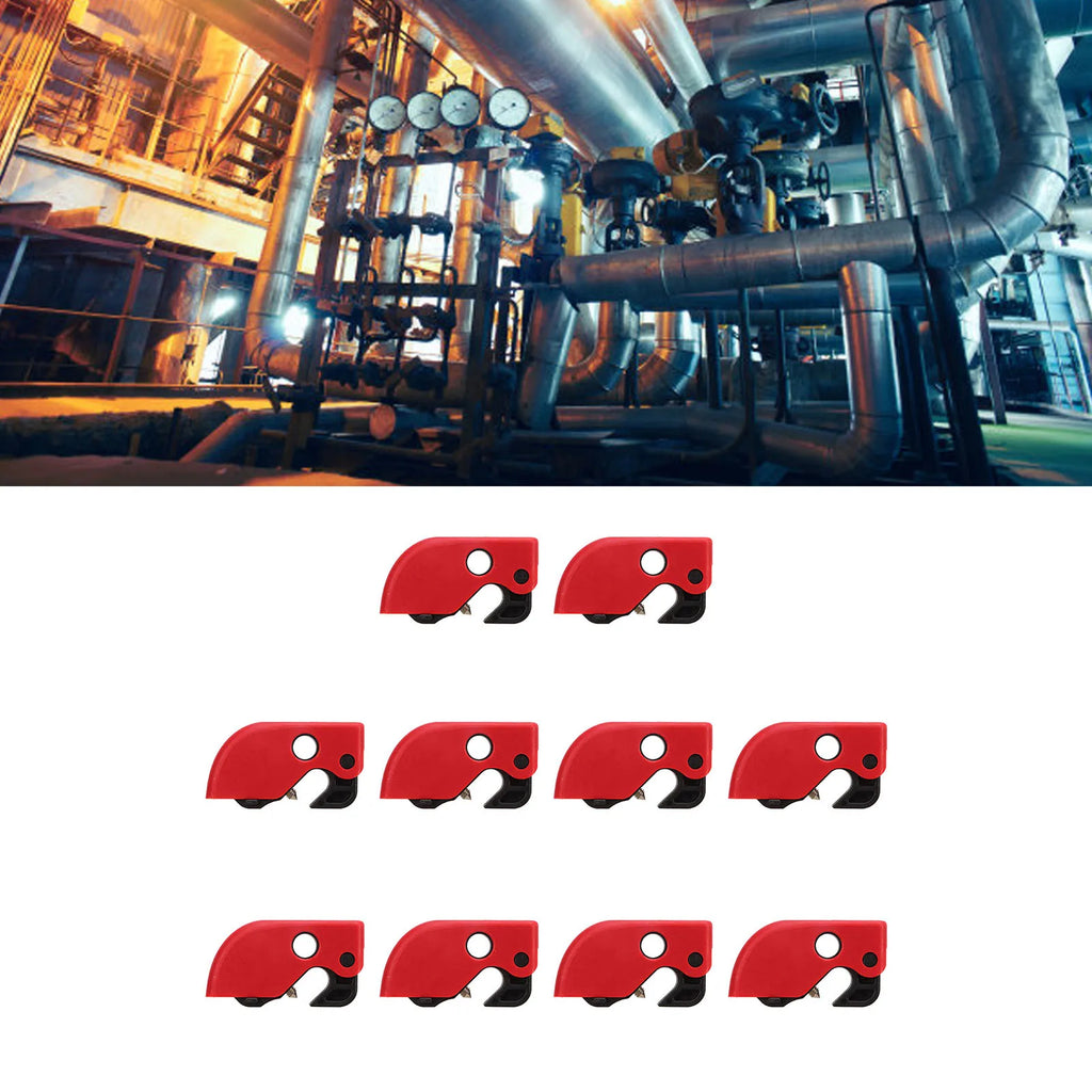 10Pcs Circuit Breaker Lockout Device Clamp On Safety Lock Set Kit for Industrial Chemical Power Circuit Breaker Lock Device
