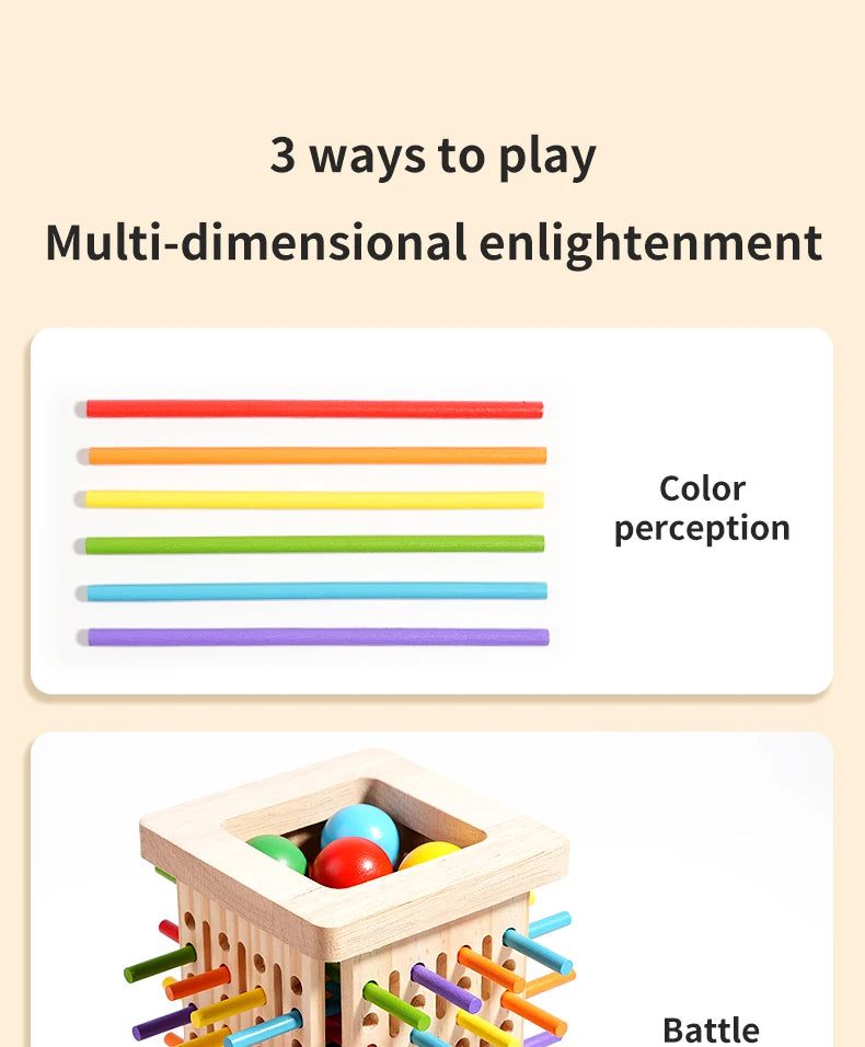 Parent child interactive wooden stick children's two person battle spatial thinking training puzzle toy