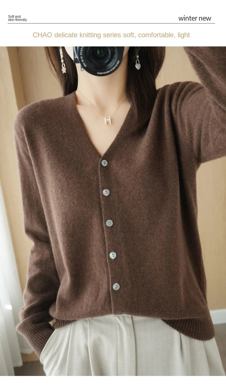 Women Cardigans 2025 Autumn Winter Single Breasted Knitwears Long Sleeve Warm Knit Cardigan Korean Fashion Spring casual Sweater