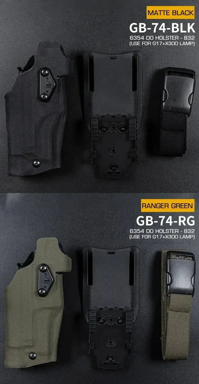 Tactical Gun Holster Glock17 Gen4 with X300 X300U Flashlight Quick Release Drop Leg Holsters Right Left Hand Pistol Gun Carry