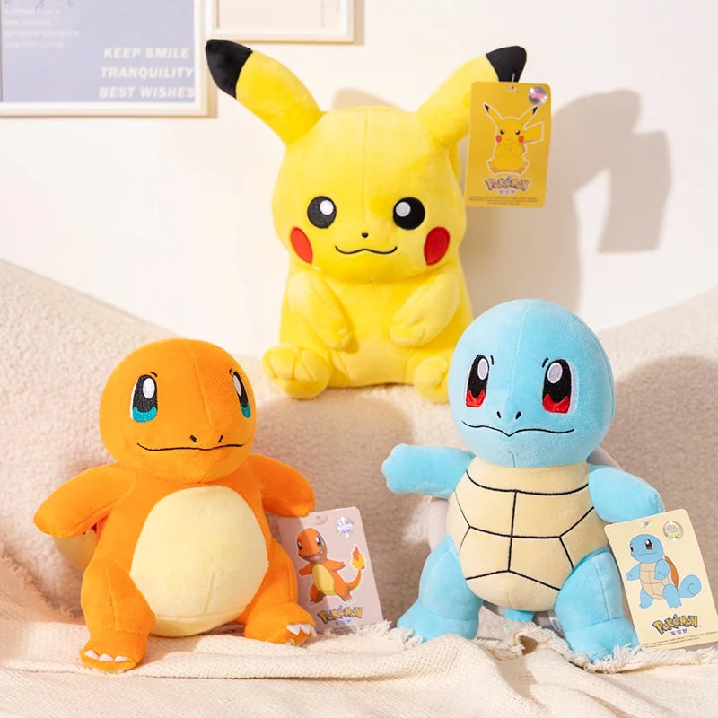 Genuine Pokemon Pikachu Stuffed Doll Cute Cartoon Anime Series Gengar  Eevee Stuffed Doll Kawaii Toys Hobbies Kids Birthday Gift