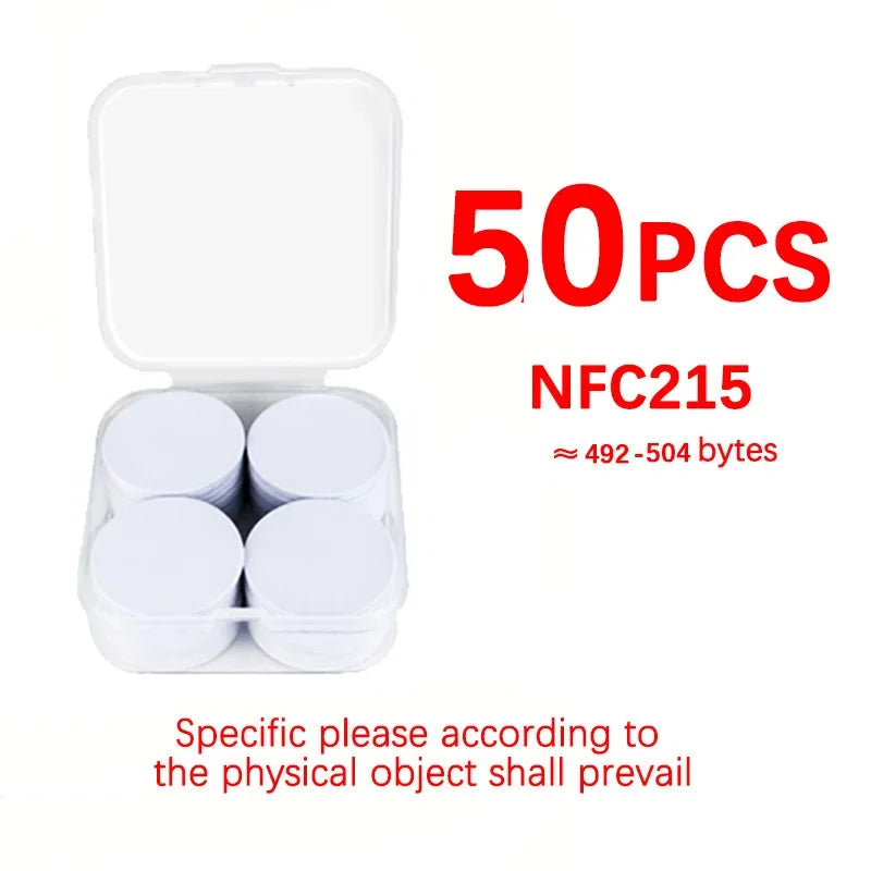 NFC Ntag215 13.56MHz NFC Coin Bonding Card Badge ISO/EC14443A 25mm Waterproof PVC 215 Electronic Tags