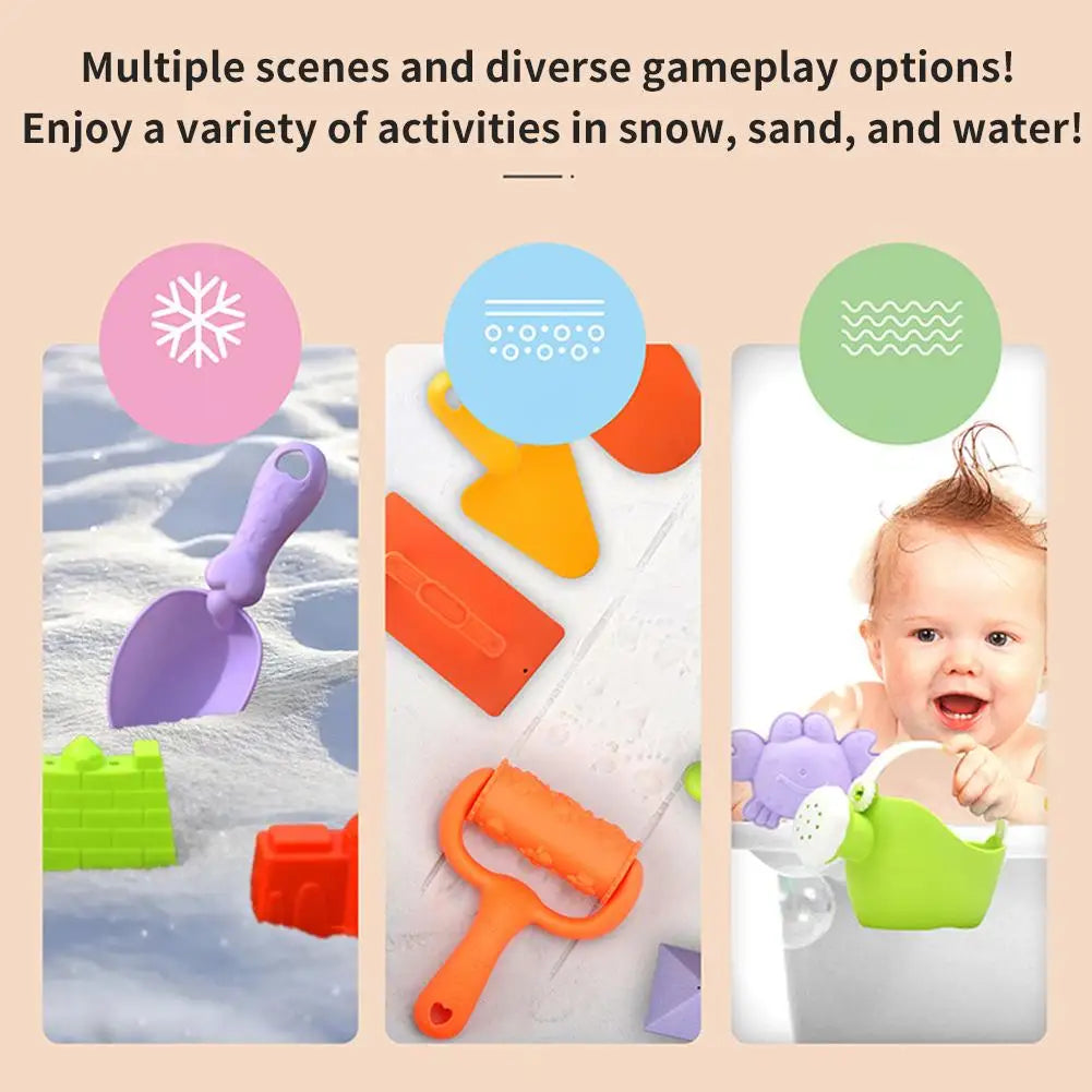 Kids Beach Toy Set Baby Sand & Water Play Kit with Bucket Shovel Rake Watering Can Summer Outdoor Sandbox Tools